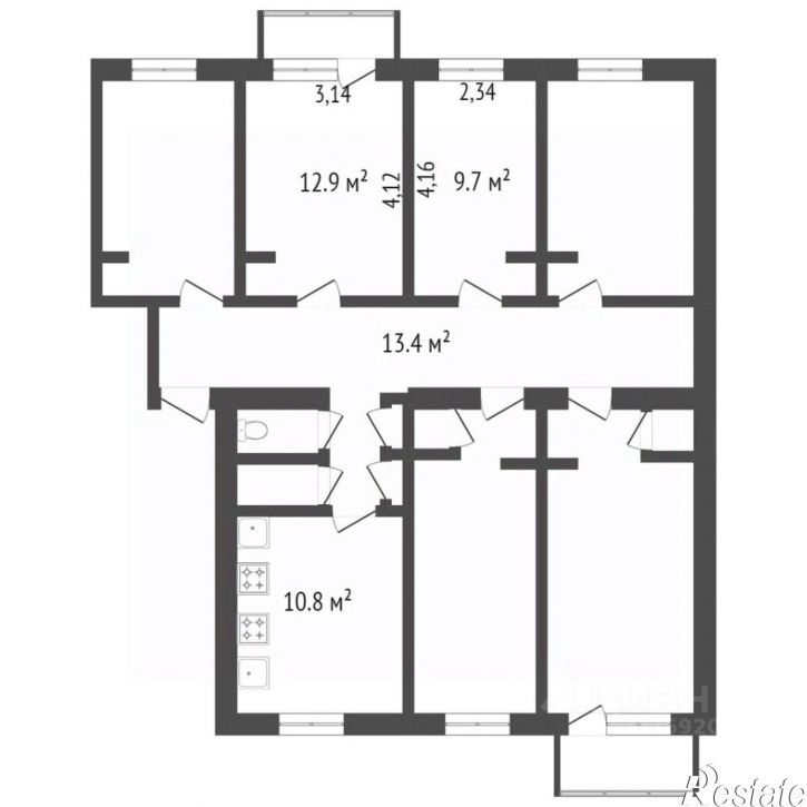 6-комн квартира улица Зелинского, 7А,  д. 7А
