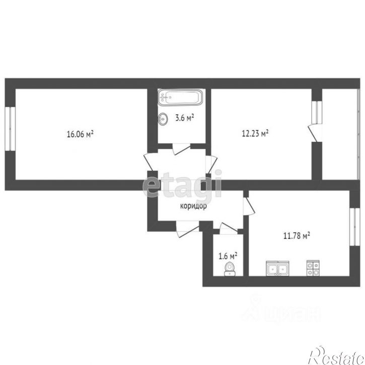 2-комн квартира Клубная улица, 38Б,  д. 38Б