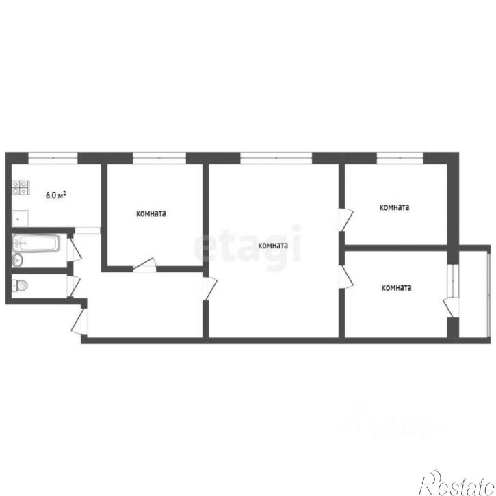 4-комн квартира улица Блюхера, 66 к2,  д. 66 к2