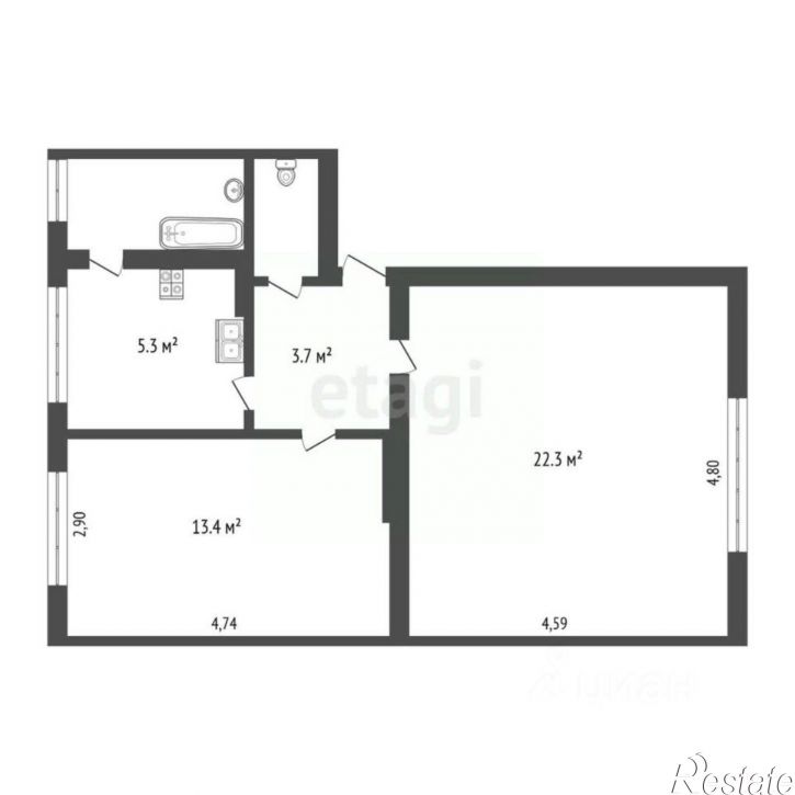 2-комн квартира проспект Ленина, 19,  д. 19