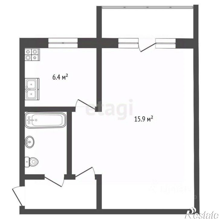 1-комн квартира улица Слепнёва, 28В,  д. 28В