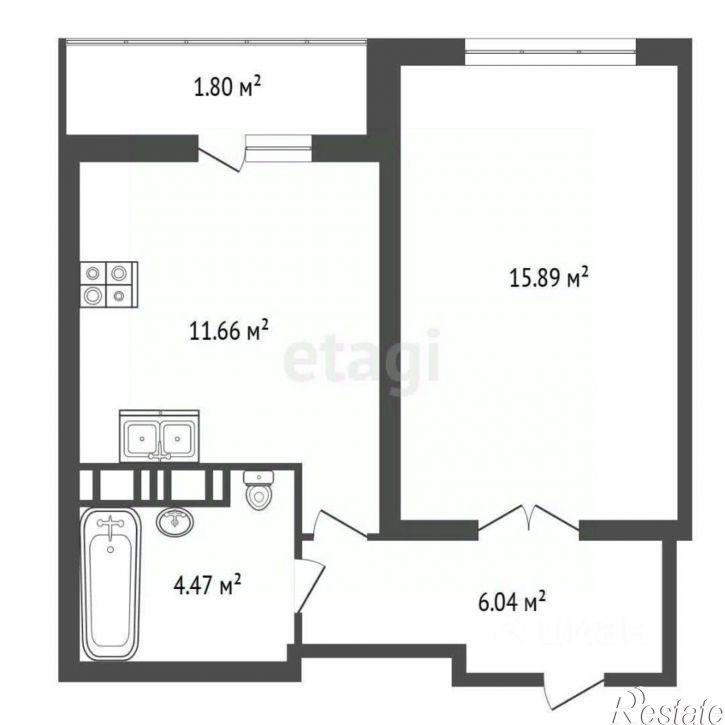 1-комн квартира