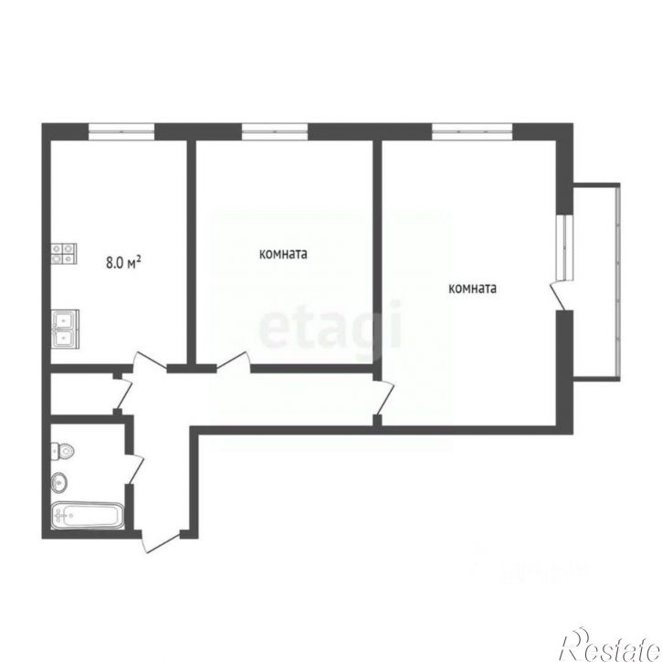 2-комн квартира улица Городской Вал, 12,  д. 12