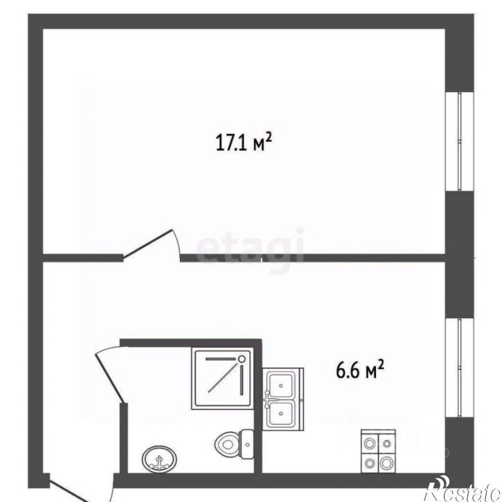 1-комн квартира улица 8 Марта, 12А,  д. 12А