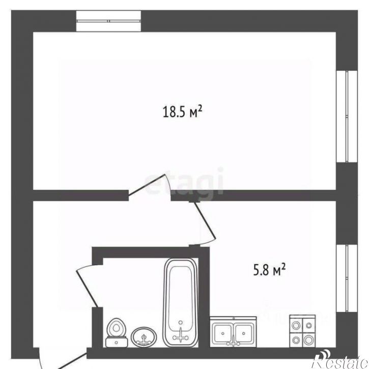 1-комн квартира улица Блюхера, 86/9,  д. 86/9