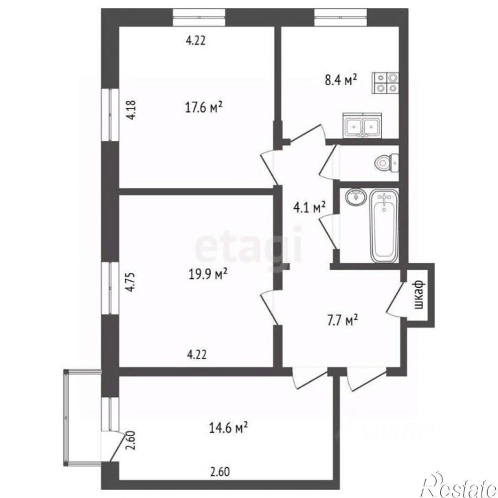 Комната Балтийская улица, 13/23,  д. 13/23