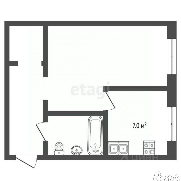 1-комн квартира Угличская улица, 7,  д. 7