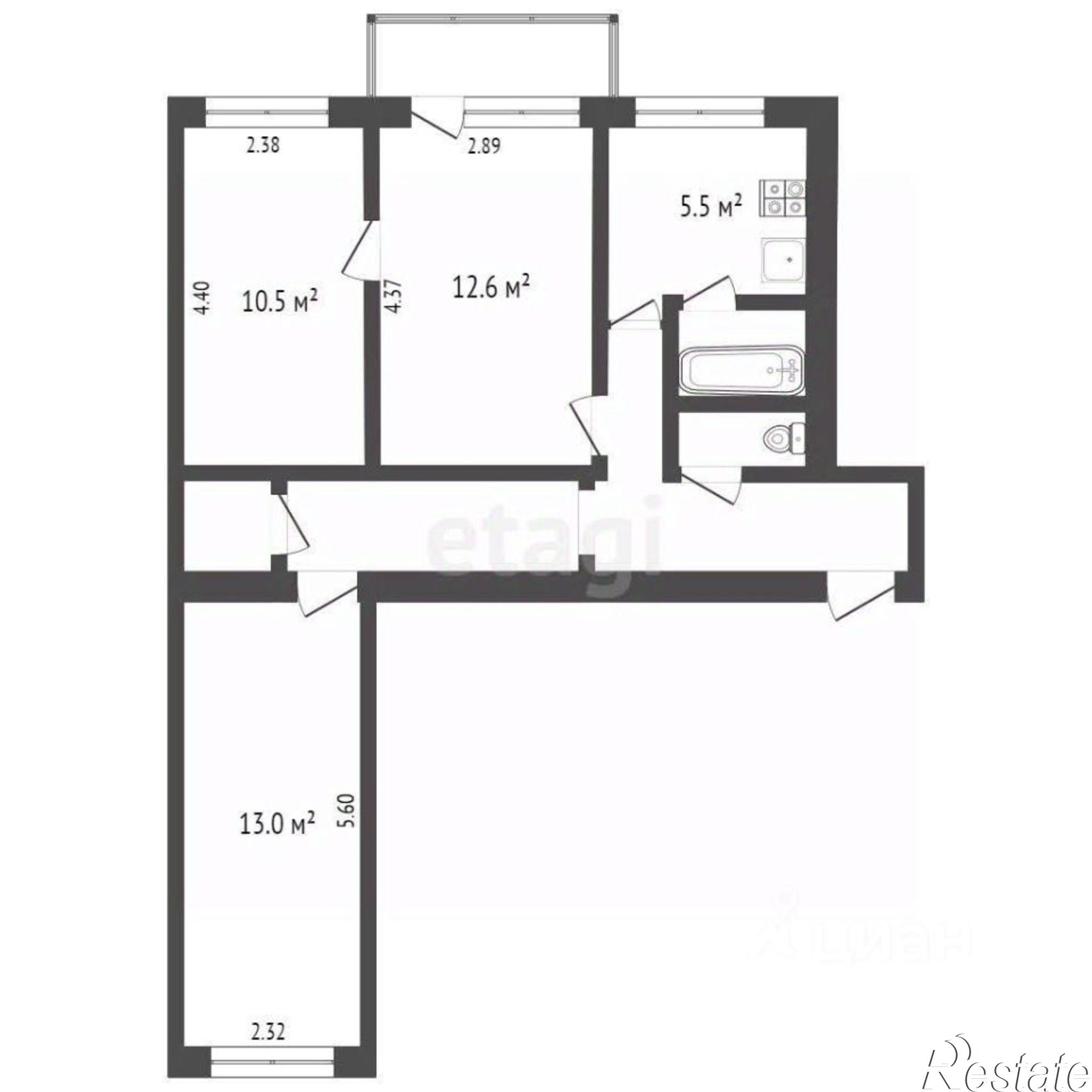 Купить квартиру за 3 000 000 рублей на улица Урицкого, 45А