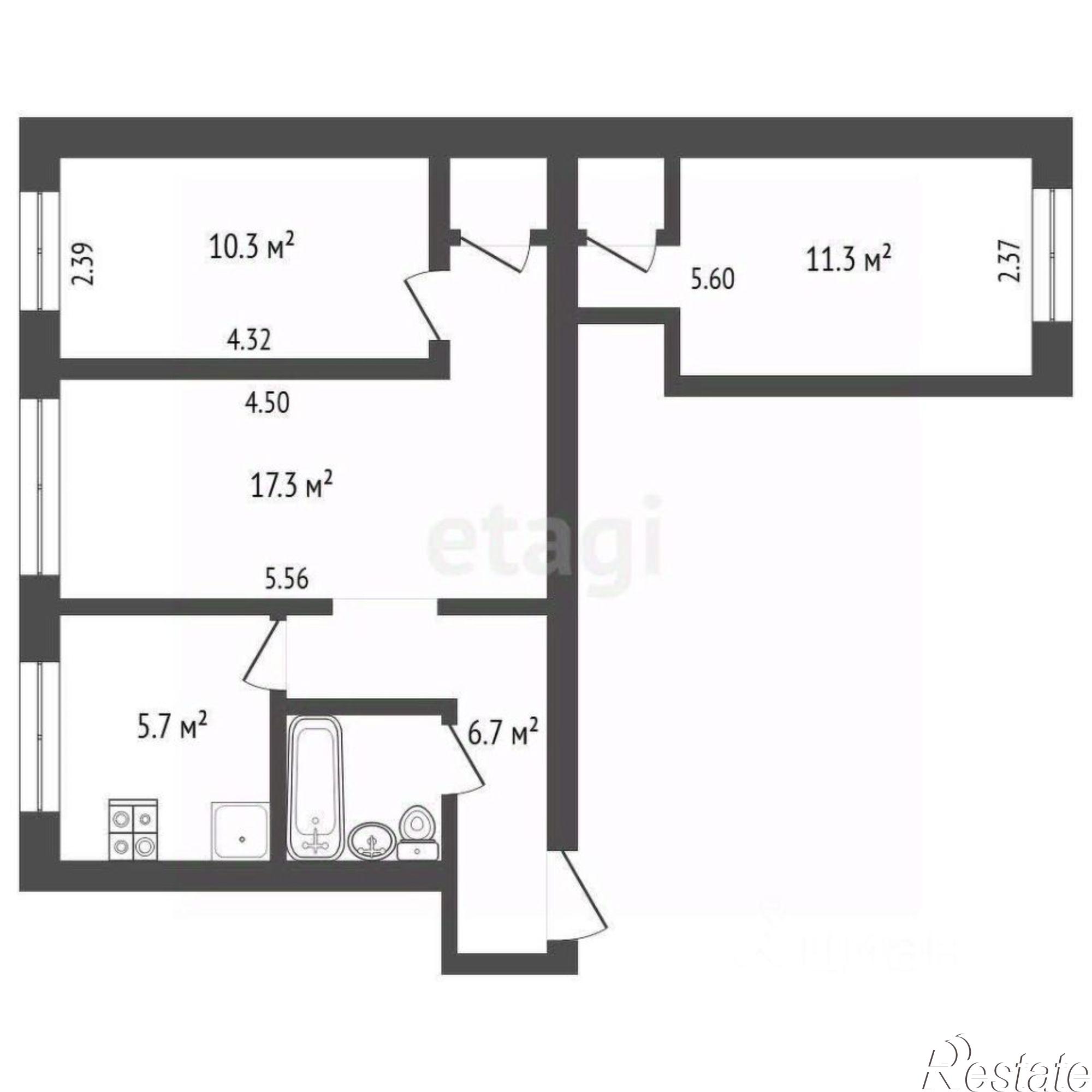 Купить квартиру за 4 550 000 рублей на улица Рыкачёва, 11