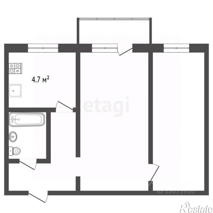 2-комн квартира улица Большие Полянки, 17 к2,  д. 17 к2