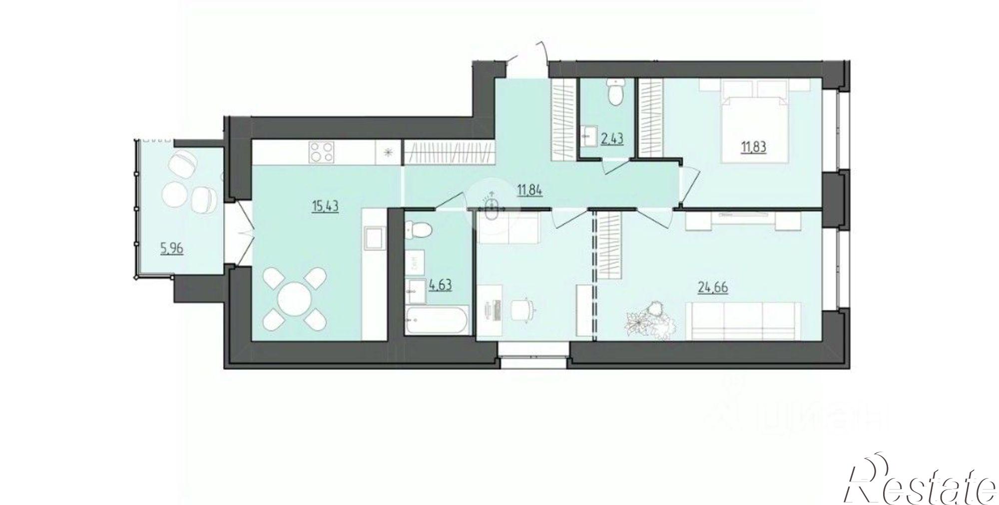 Купить квартиру за 7 380 000 рублей на улица Коммунаров, 7