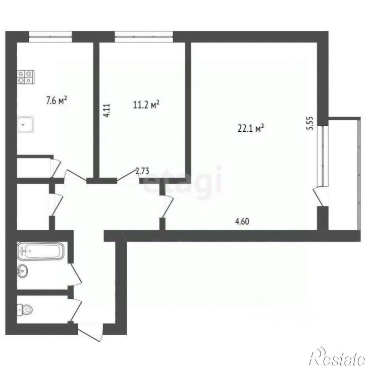 2-комн квартира улица Городской Вал, 12,  д. 12