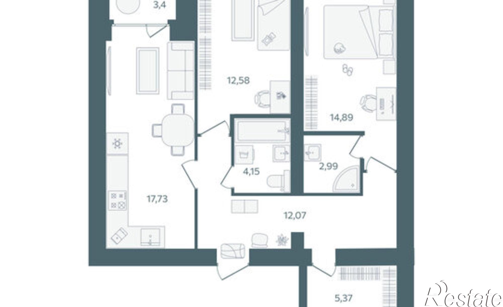 Купить квартиру за 9 292 400 рублей на Спасская улица, 2