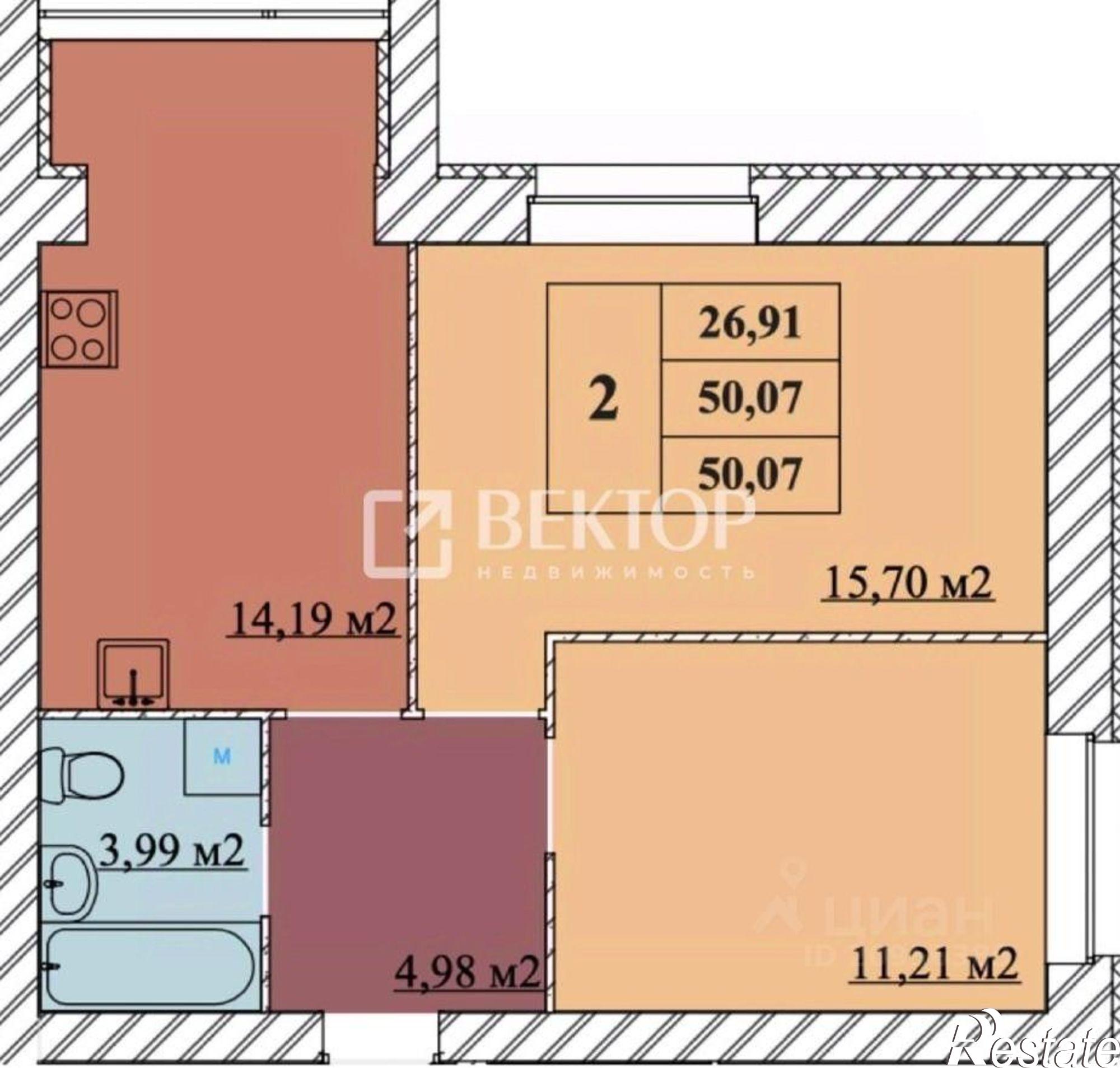 Купить квартиру за 6 000 000 рублей на 2-й Брагинский проезд, 22
