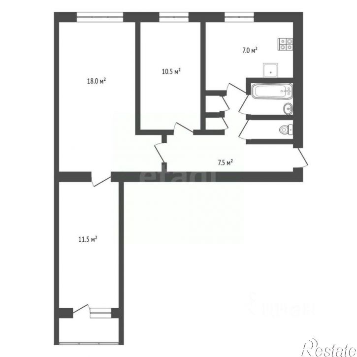 3-комн квартира улица Ухтомского, 23,  д. 23