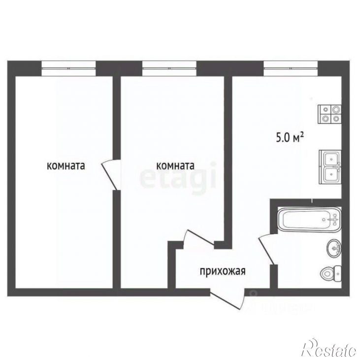 2-комн квартира ул Индустриальная, 39а,  д. 39а