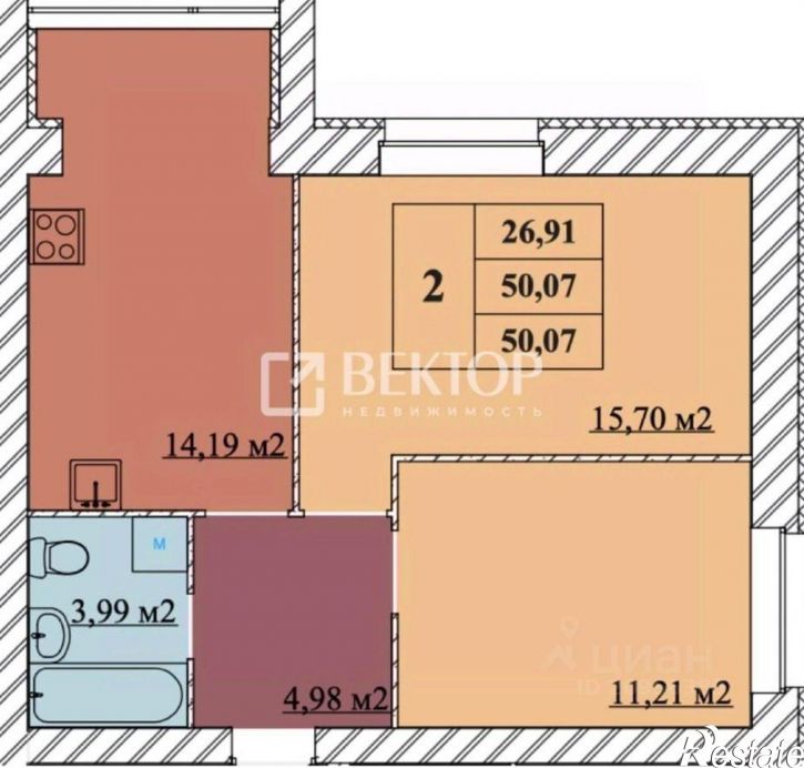 2-комн квартира 2-й Брагинский проезд, 22,  д. 22