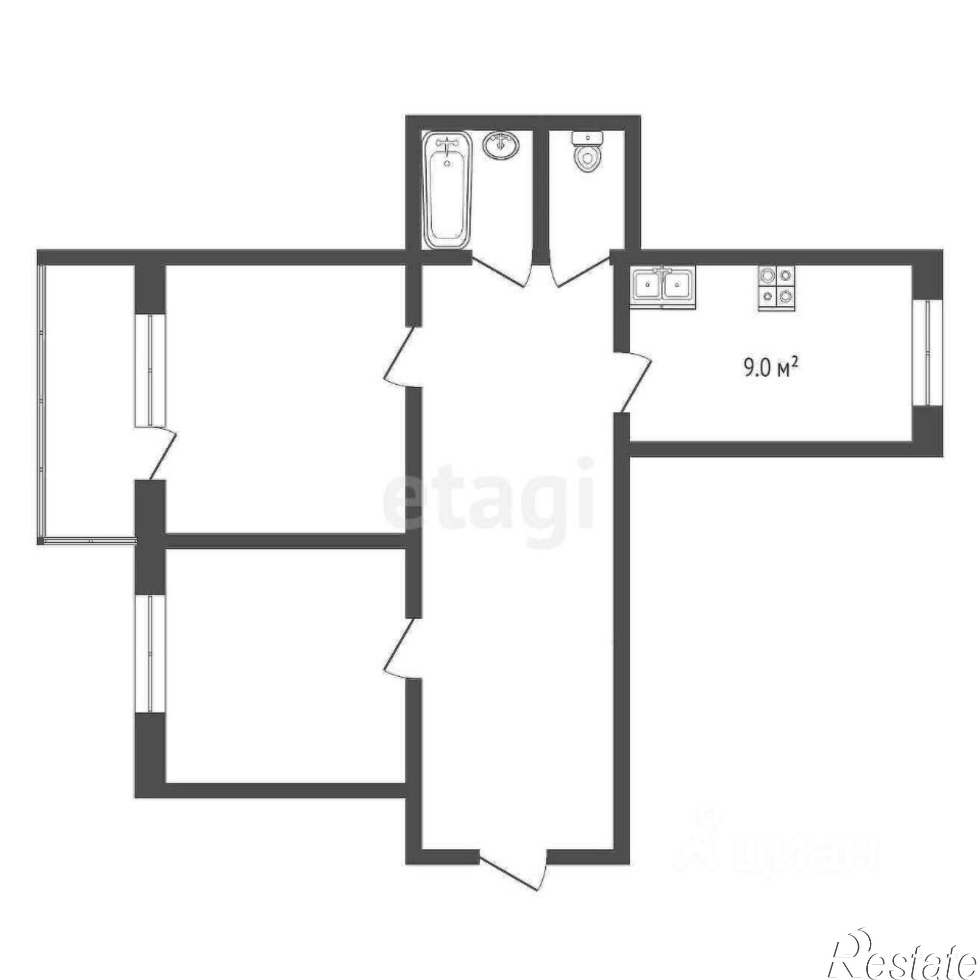 Купить квартиру за 5 490 000 рублей на Ленинградский проспект, 86