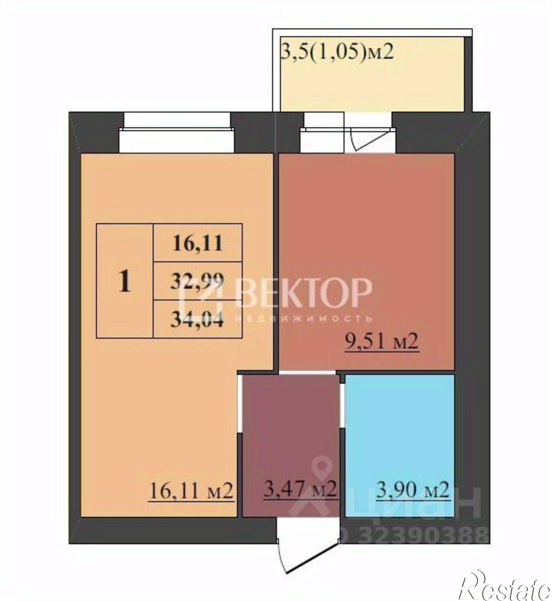 Купить квартиру за 3 550 000 рублей на Малая Норская улица, 3А