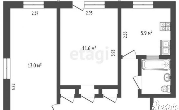 2-комн квартира улица Чайковского, 7,  д. 7