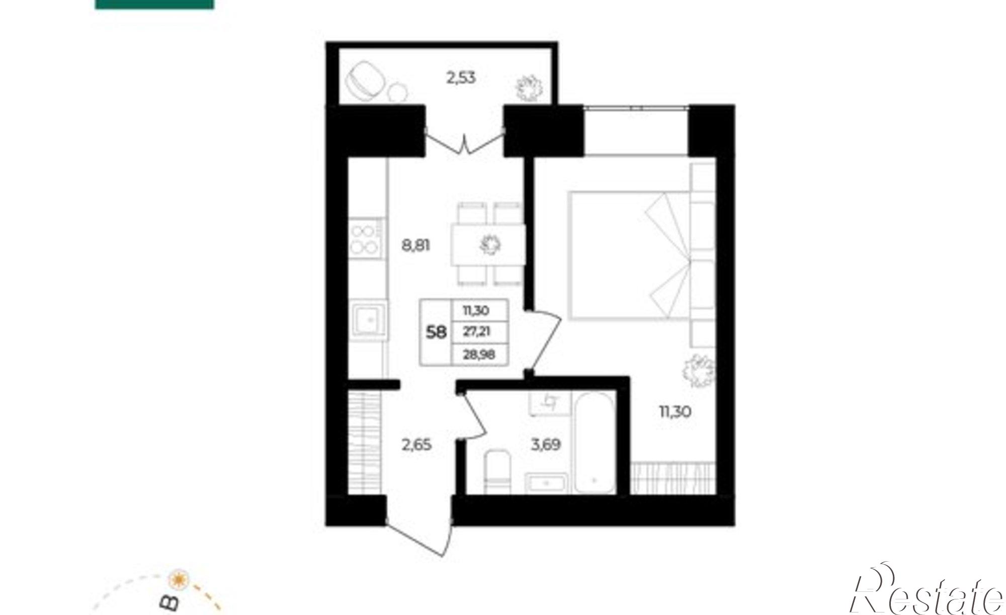 Купить квартиру за 2 956 370 рублей на Ленинградский проспект