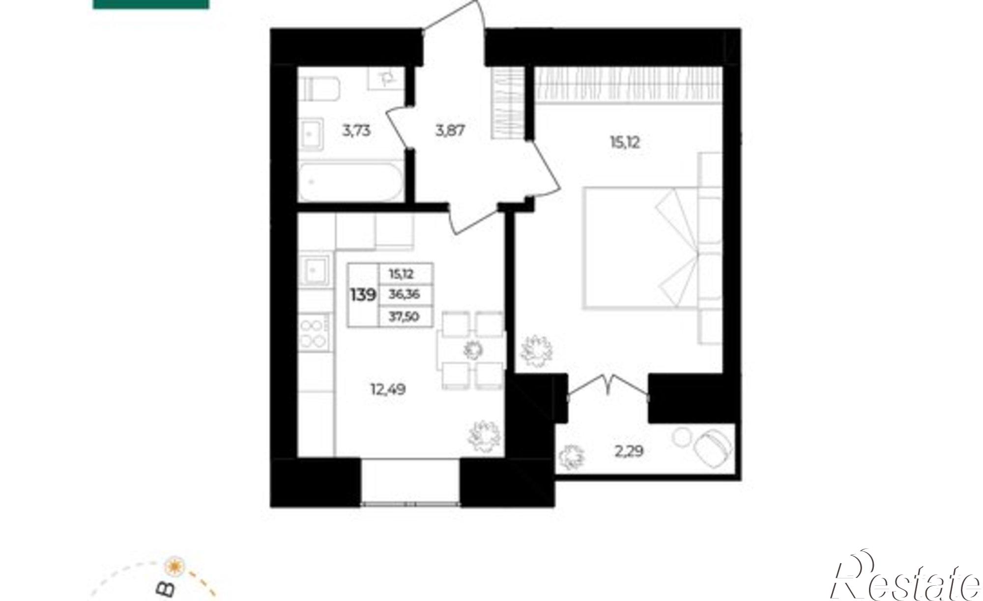 Купить квартиру за 3 654 180 рублей на Ленинградский проспект