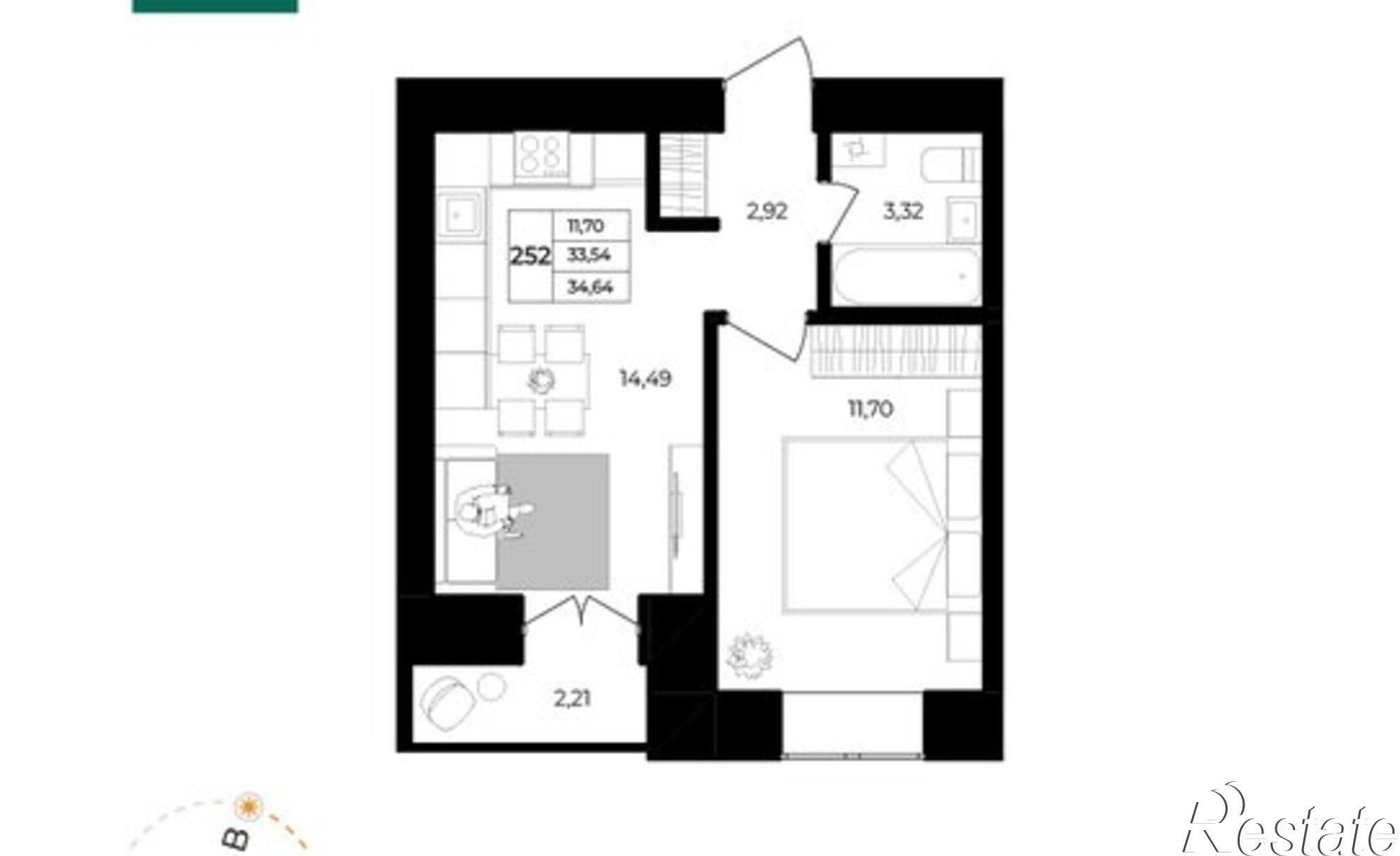 Купить квартиру за 3 876 390 рублей на Ленинградский проспект