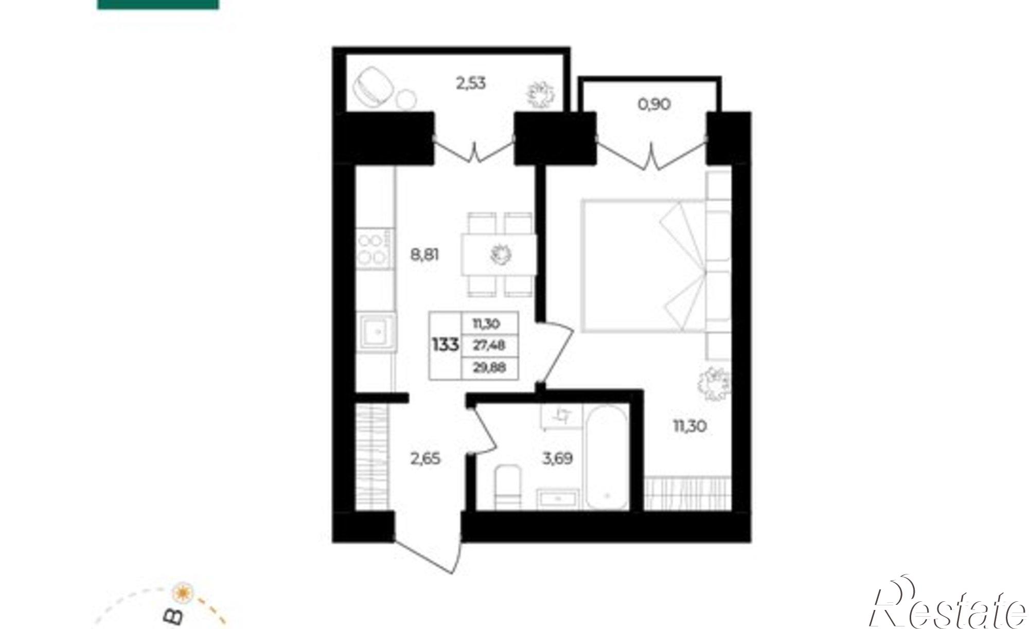 Купить квартиру за 3 380 040 рублей на Ленинградский проспект