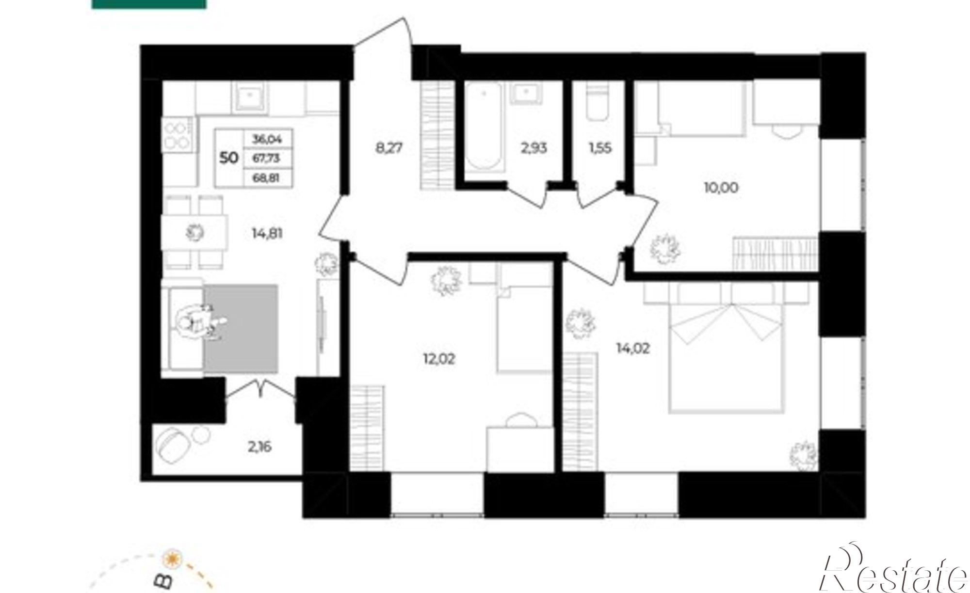 Купить квартиру за 6 971 180 рублей на Ленинградский проспект