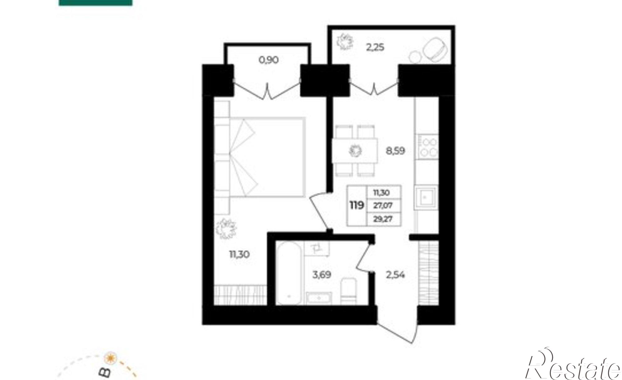 Купить квартиру за 3 329 610 рублей на Ленинградский проспект