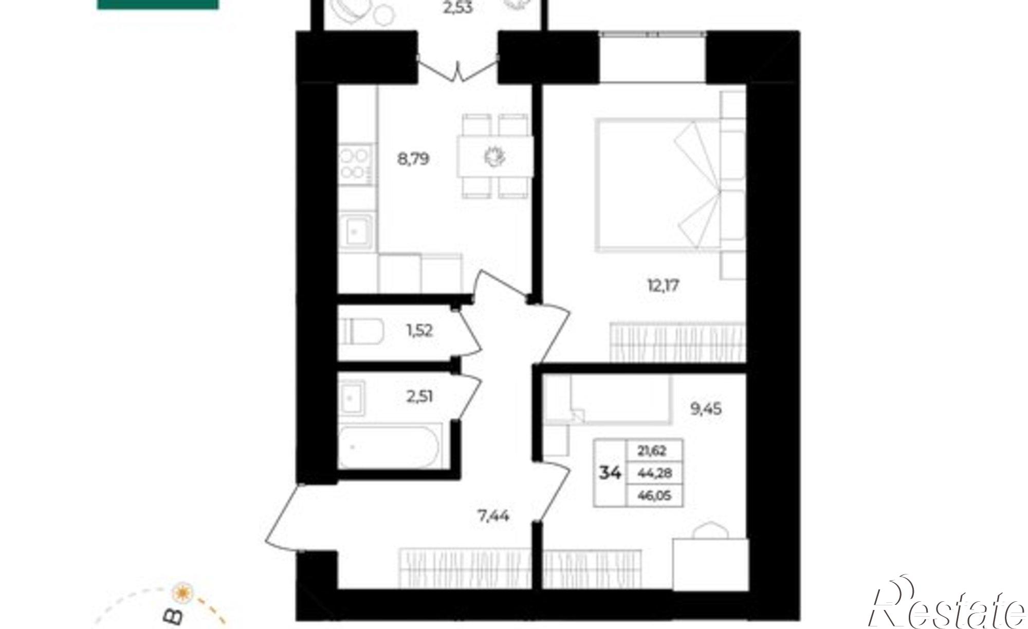 Купить квартиру за 4 536 040 рублей на Ленинградский проспект