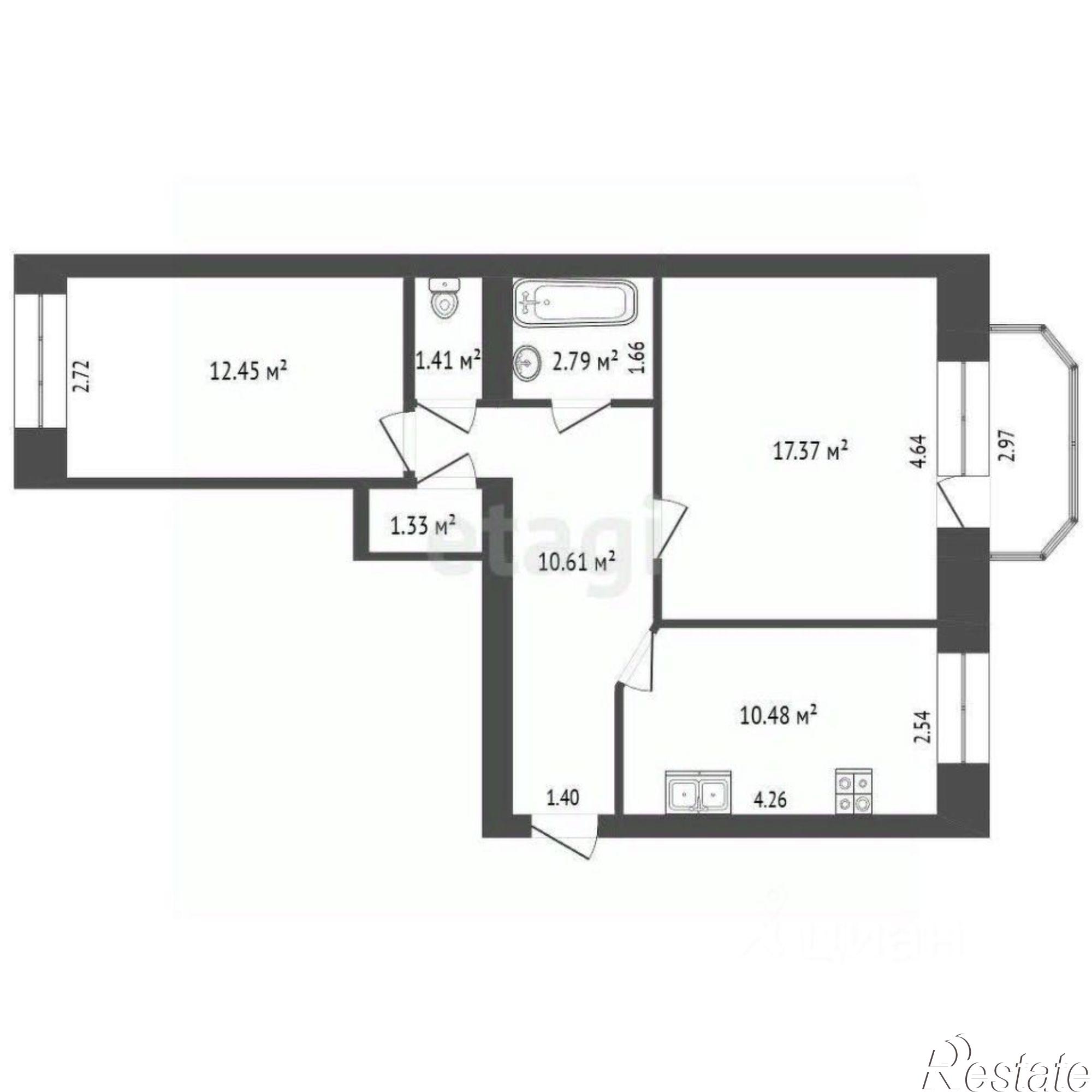 Купить квартиру за 6 400 000 рублей на ул Пирогова, 41 2