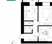 2-комн, 46 кв м, этаж 3/12 Ленинградский проспект