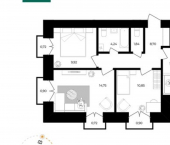 3-комн, 71 кв м, этаж 12/12 Ленинградский проспект