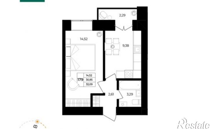 1-комн квартира в новом доме Ленинградский проспект