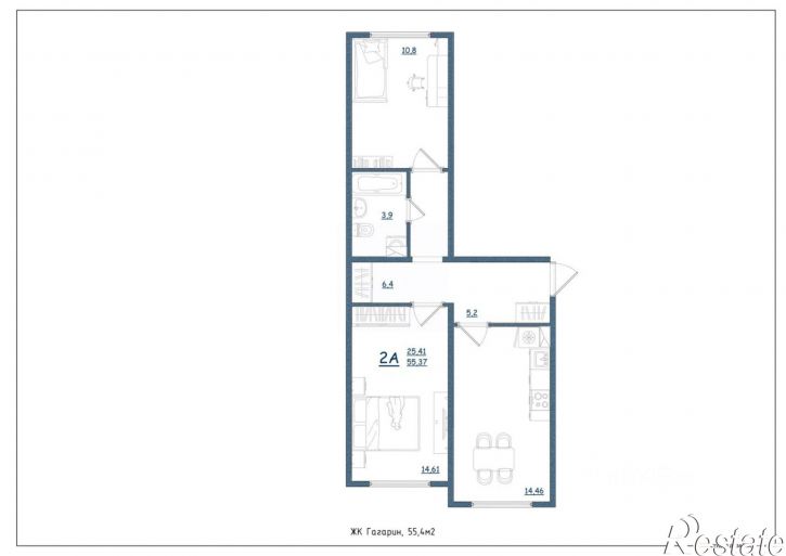 2-комн квартира в новом доме Дядьковская улица, 16а,  д. 16а