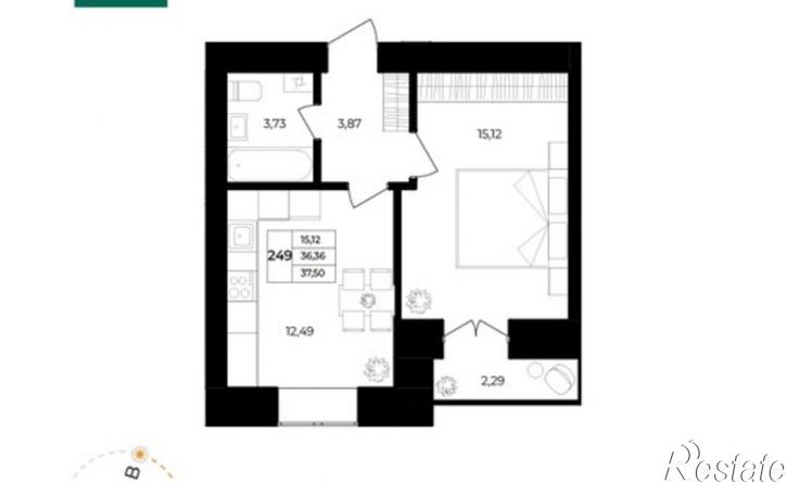 1-комн квартира в новом доме Ленинградский проспект