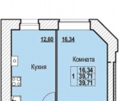 1-комн, 39 кв м, этаж 1/10 2-й Суворовский переулок, 11