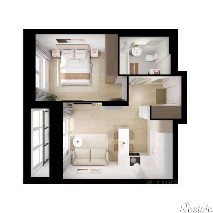 1-комн квартира в новом доме район Сокол, жилой комплекс Волга Парк, 2В