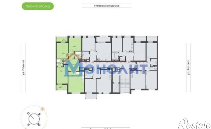3-комн квартира Тутаевское шоссе, 93Б
