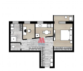 2-комн, 47.8кв м, этаж 1/9 Калинина улица, д.35