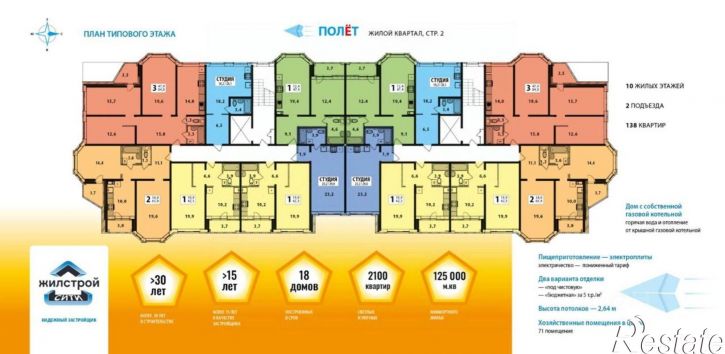 1-комн квартира в новом доме Дядьковская улица