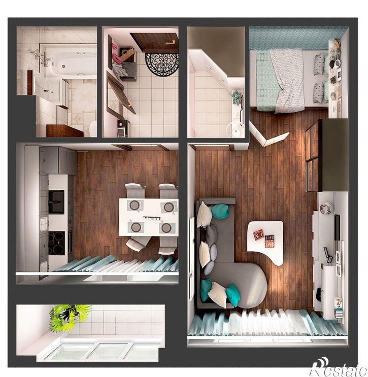 1-комн квартира в новом доме Дядьковская улица