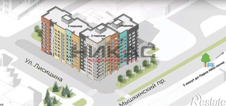 1-комн квартира в новом доме ул Лисицына, 6а,  д. 6а