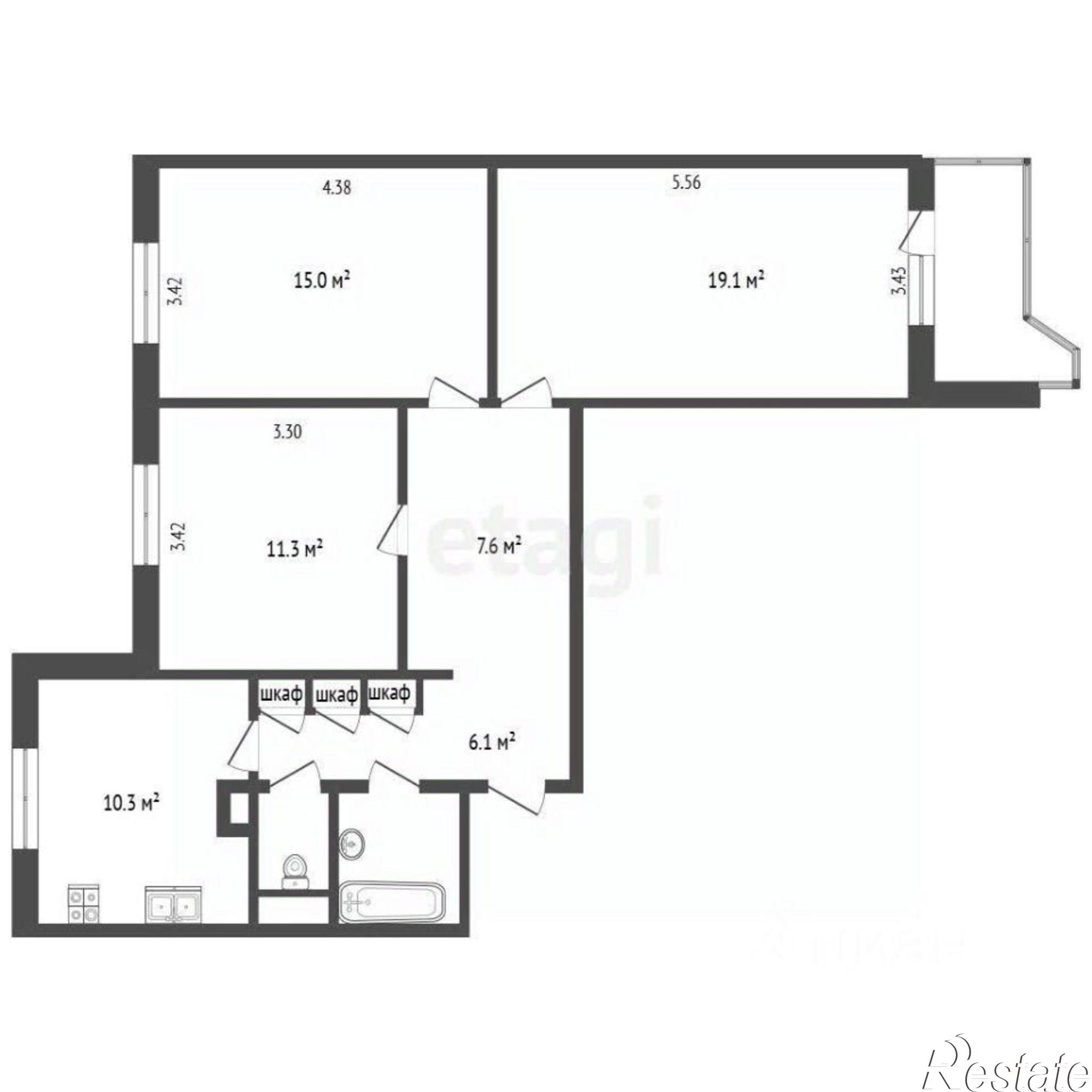 Купить квартиру за 6 300 000 рублей на Ленинградский проспект, 76