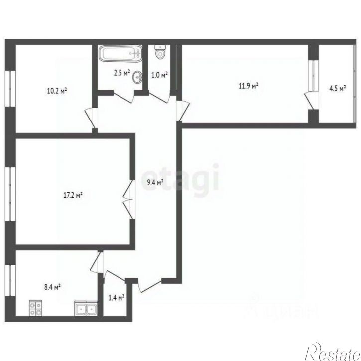 3-комн квартира проезд Моторостроителей, 9 к2,  д. 9 к2