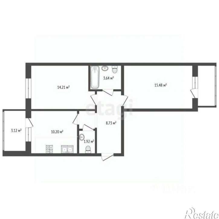 2-комн квартира улица Бабича, 4 к2,  д. 4 к2