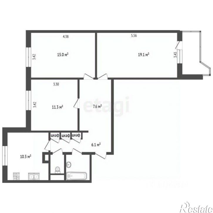 3-комн квартира Ленинградский проспект, 76,  д. 76