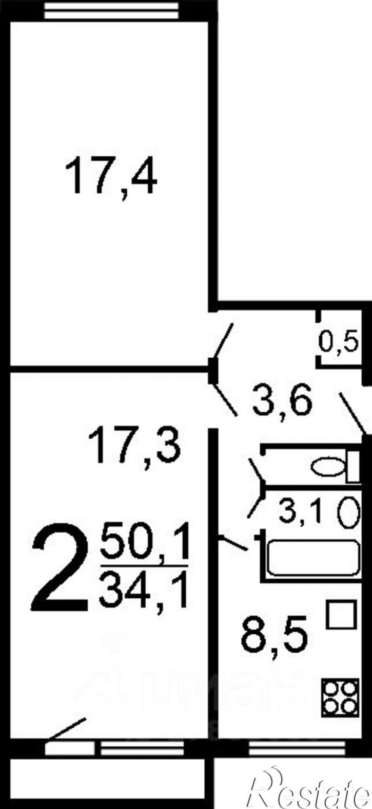 2-комн квартира Ленинградский проспект, 97,  д. 97
