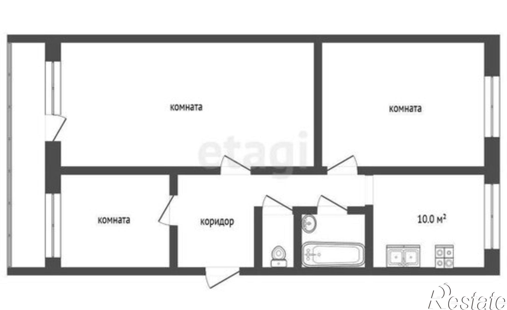 Купить квартиру за 9 850 000 рублей на Советская улица, 57